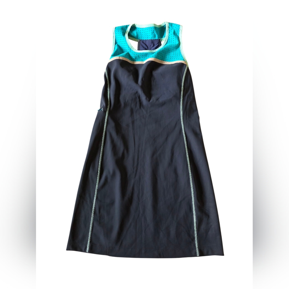 Title Nine Black Mini Dress with Teal and Mint Trim